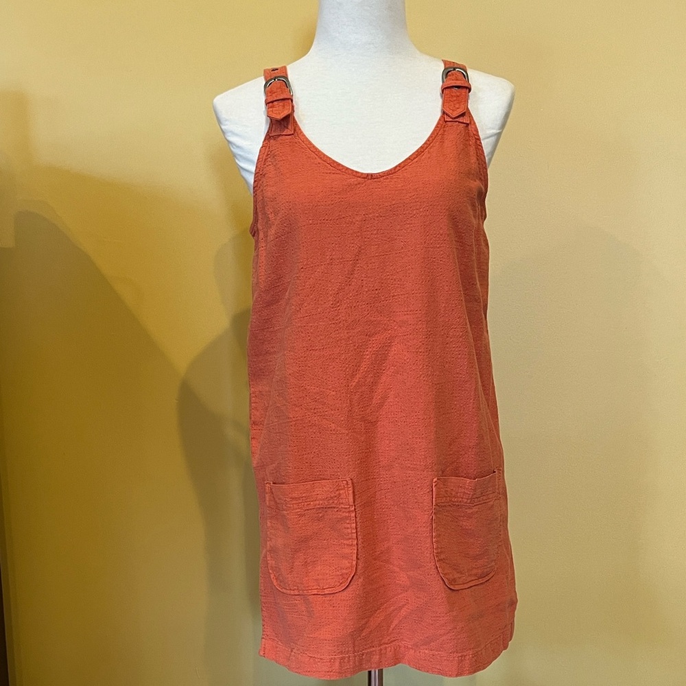 RVCA Coral Textured Tank Top Dress Cotton Linen Blend lightweight Sz. XS Beach